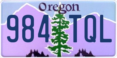 OR license plate 984TQL