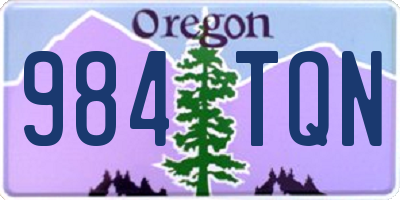 OR license plate 984TQN