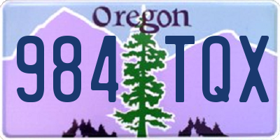OR license plate 984TQX
