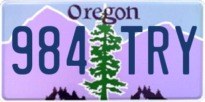OR license plate 984TRY