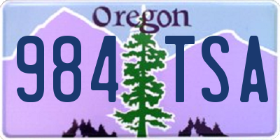 OR license plate 984TSA