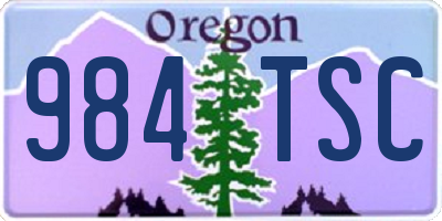 OR license plate 984TSC