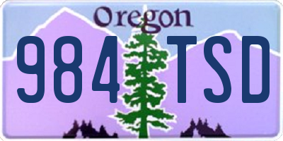 OR license plate 984TSD