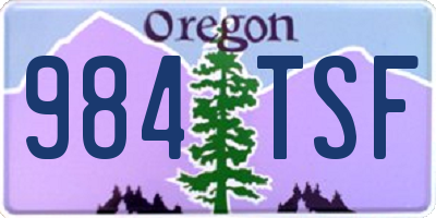 OR license plate 984TSF