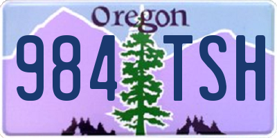 OR license plate 984TSH