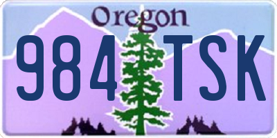 OR license plate 984TSK