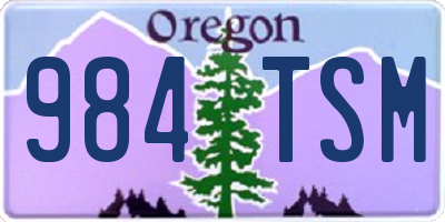 OR license plate 984TSM