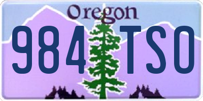 OR license plate 984TSO