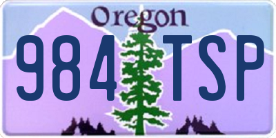 OR license plate 984TSP