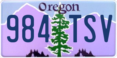 OR license plate 984TSV