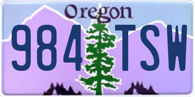 OR license plate 984TSW