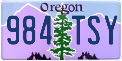 OR license plate 984TSY