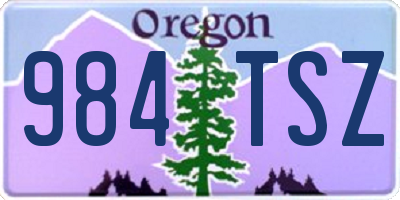 OR license plate 984TSZ