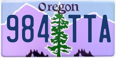 OR license plate 984TTA