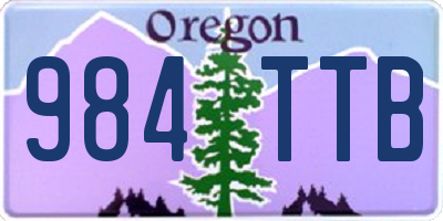 OR license plate 984TTB