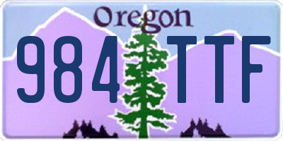 OR license plate 984TTF