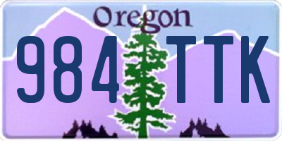 OR license plate 984TTK