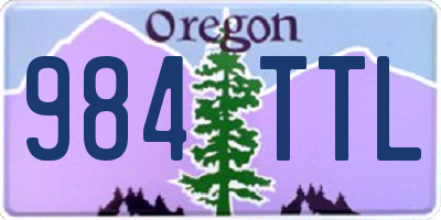 OR license plate 984TTL