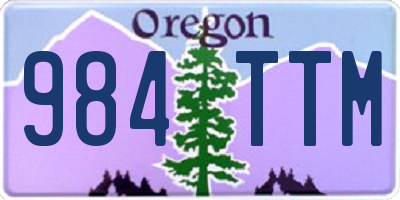 OR license plate 984TTM