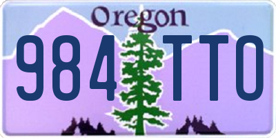 OR license plate 984TTO