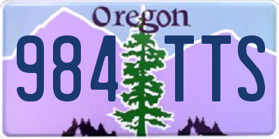 OR license plate 984TTS