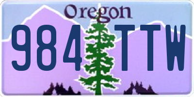 OR license plate 984TTW