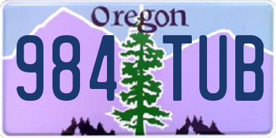 OR license plate 984TUB