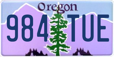 OR license plate 984TUE