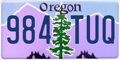 OR license plate 984TUQ