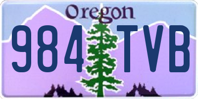OR license plate 984TVB