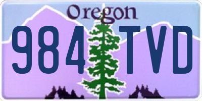 OR license plate 984TVD