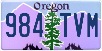 OR license plate 984TVM