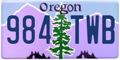 OR license plate 984TWB