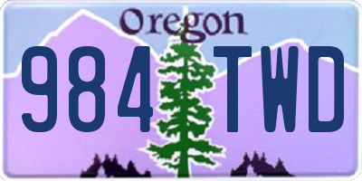 OR license plate 984TWD