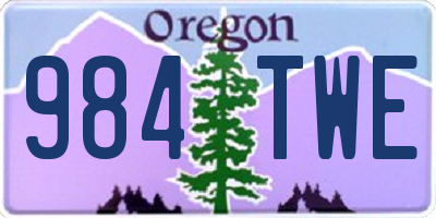 OR license plate 984TWE