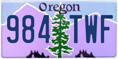 OR license plate 984TWF