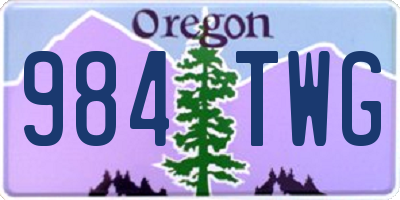 OR license plate 984TWG