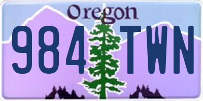 OR license plate 984TWN