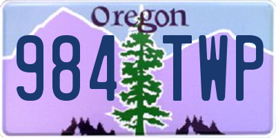 OR license plate 984TWP