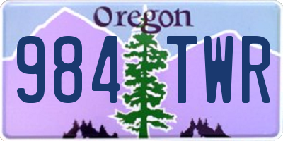 OR license plate 984TWR