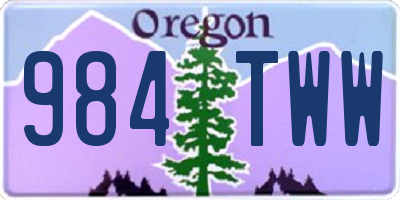 OR license plate 984TWW