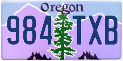 OR license plate 984TXB