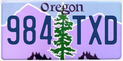 OR license plate 984TXD