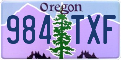 OR license plate 984TXF