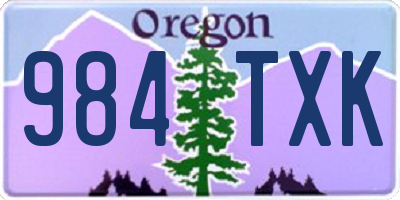 OR license plate 984TXK