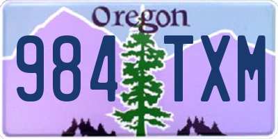 OR license plate 984TXM