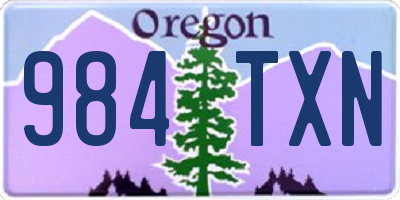 OR license plate 984TXN