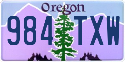 OR license plate 984TXW