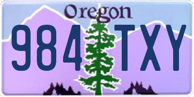 OR license plate 984TXY