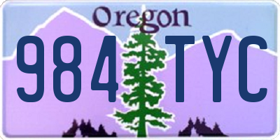 OR license plate 984TYC